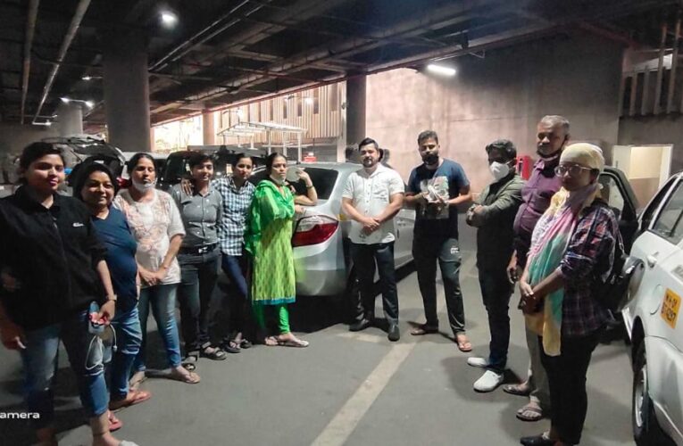 Meeting of women’s member at airport